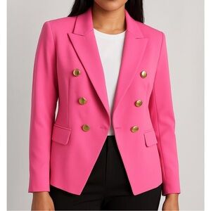 House of Harlow 1960 Women’s Pink Double Breasted Blazer Jacket Size Large